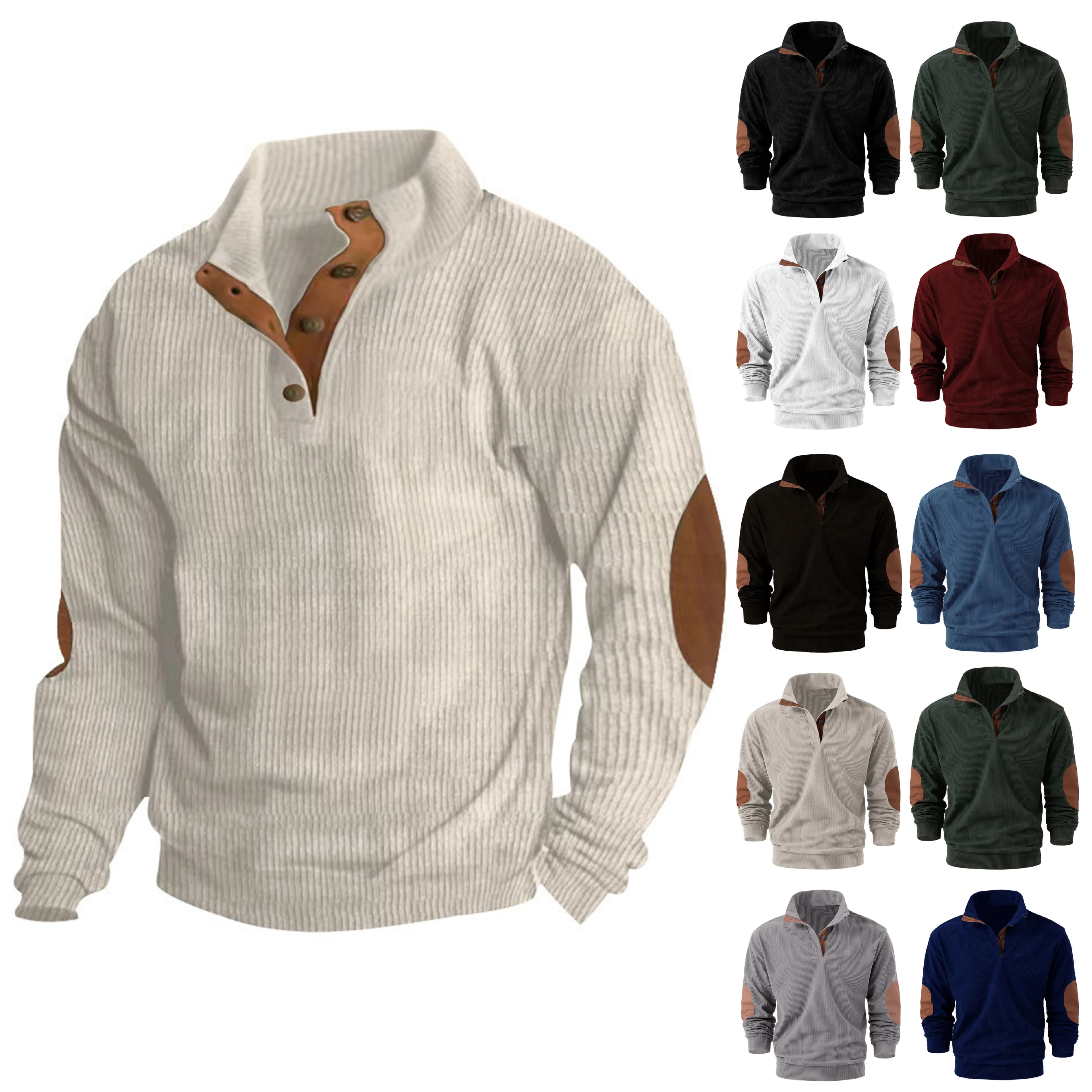 Men's Stand-Collar Long-Sleeve Pullover
