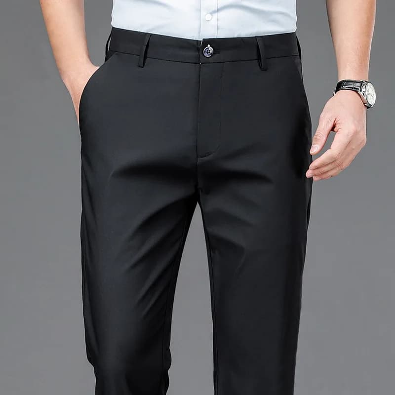 Men's Stretch Smart-Casual Straight-Leg Trousers