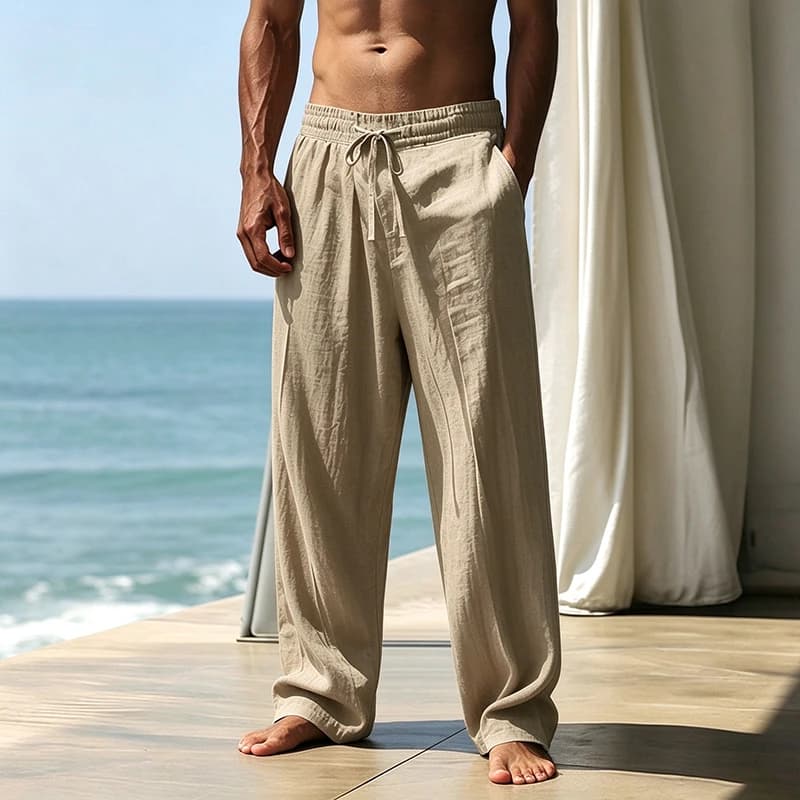 Men's Relaxed-Fit Drawstring Trousers