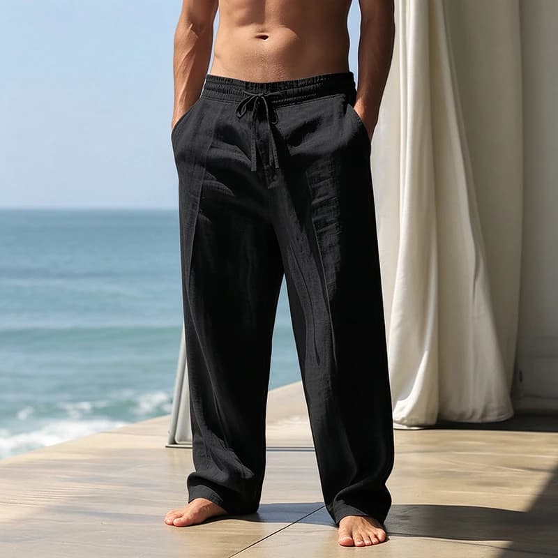 Men's Relaxed-Fit Drawstring Trousers