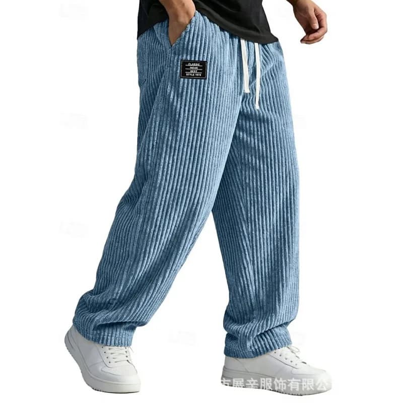 Men's Loose-Fit Corduroy Straight-Leg Trousers