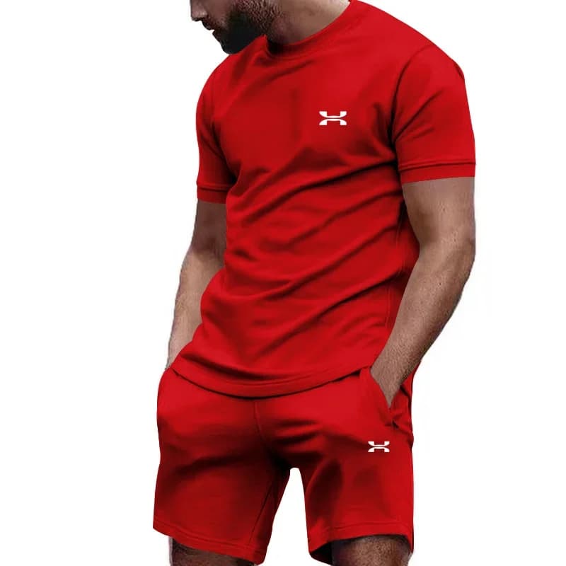 Men's Casual T-Shirt and Shorts Two-Piece Set