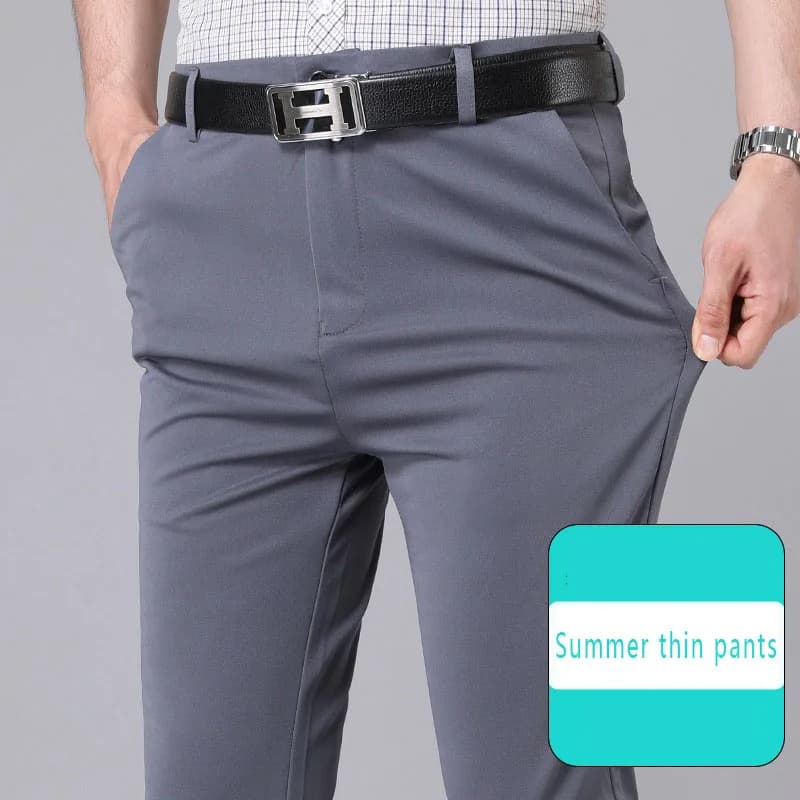 Men's Stretch Smart-Casual Straight-Leg Trousers