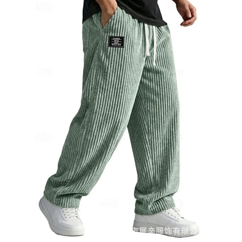 Men's Loose-Fit Corduroy Straight-Leg Trousers
